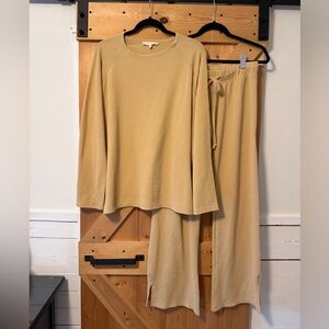 HOW DO YOU WEAR THAT Mustard Rib Knit Lounge Set